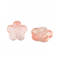 Perles acryliques fleur Rose saumon transparent