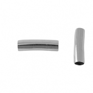 Perles en acier Inox tubes 20mm Argent&eacute;