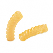 Perles tubes acryliques torsad&eacute; Jaune spectra transparent