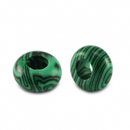 Pierres naturelles rondelles 14mm Vert-noir