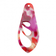 Pendentifs en r&eacute;sine aile Rose multicolore