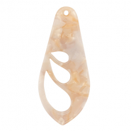 Pendentifs en r&eacute;sine aile Rose-blanc nacr&eacute;