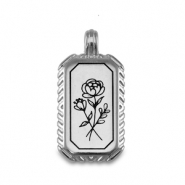 Breloques en m&eacute;tal DQ fleur Argent&eacute; antique (sans nickel)