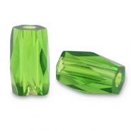 Perles &agrave; facettes tube Vert jasmine