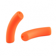 Perles tubes acryliques mat Orange vif