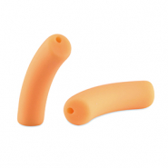 Perles tubes acryliques mat P&ecirc;che paradis