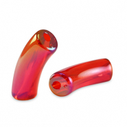 Perles tubes acryliques Rouge-AB coating