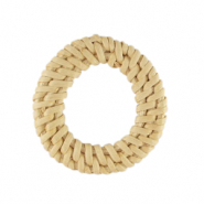 Pendentifs en rotin 40mm Blanc natural