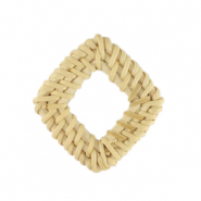 Pendentifs en rotin losange Blanc natural