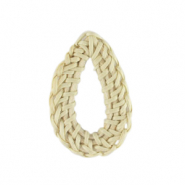Pendentifs en rotin goutte Blanc natural