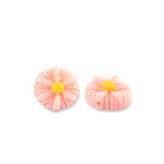 Perles en r&eacute;sine fleur 8mm P&ecirc;che
