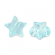 Perles acryliques &eacute;toile Transparent bleu turquoise