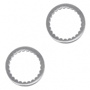 Breloques en acier Inox connecteur cercle Argent&eacute;