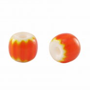 Perles Millefiori tube Orange