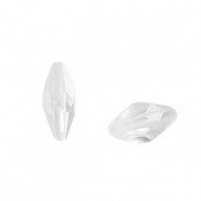 Perles acryliques ovale facett&eacute;es Transparent