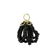Pendentifs facett&eacute;es Dor&eacute;-noir