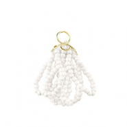 Pendentifs facett&eacute;es Dor&eacute;-blanc