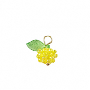 Pendentifs facett&eacute;es baie Dor&eacute;-vert  jaune