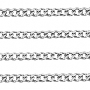 Appr&ecirc;ts en acier Inox cha&icirc;ne maille jaseron gourmette Argent&eacute;