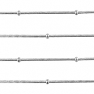 Appr&ecirc;ts en acier Inox cha&icirc;ne maille jaseron maille serpentine avec perles Argent&eacute;