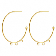 Boucles d'oreilles puces en acier Inox cr&eacute;oles Dor&eacute;
