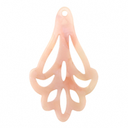 Pendentifs en r&eacute;sine Rose p&ecirc;che opale