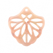 Pendentifs en r&eacute;sine Rose p&ecirc;che opale
