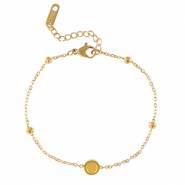 Pierre de Naissance bracelet avec serti pour flatback SS16 en acier Inox Dor&eacute;