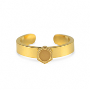 Pierre de Naissance bague avec serti pour flatback SS16 en acier Inox Dor&eacute;