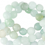 Pierres naturelles Calc&eacute;doine (Quartz) 4mm facett&eacute;es Bleu turquoise