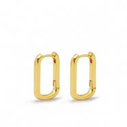 Appr&ecirc;ts en m&eacute;tal DQ boucles d'oreilles cr&eacute;oles ovale Dor&eacute; (sans nickel)
