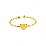 Bagues en acier Inox coeur Dor&eacute;