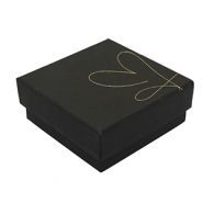 Bo&icirc;te &eacute;crin &agrave; bijoux coeur Noir
