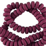 Perles en polym&egrave;re rondelles 7mm Port rouge