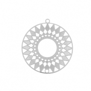Breloques en acier Inox boh&egrave;mes 25mm Argent&eacute;