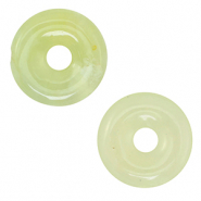 Pierres naturelles pendentifs Serpentine donut 20mm Jaune verd&acirc;tre