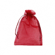 Sachet &agrave; bijoux en organza 10x12cm Rose cerise&nbsp;