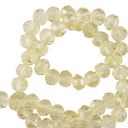 Perles &agrave; facettes 4x3mm disque Heishi Jaune Toscane