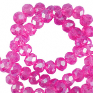 Perles &agrave; facettes 4x3mm disque Heishi Fuchsia-pearl shine coating