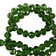 Perles &agrave; facettes 3x2mm disque Heishi Vert &eacute;meraude fonc&eacute;