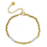 Bracelets en acier Inox Dor&eacute;-Blanc
