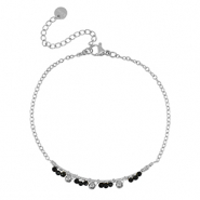 Bracelets en acier Inox Argent&eacute;-noir