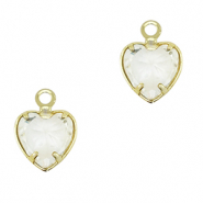 Pendentifs en verre Crystal Glass c&oelig;ur Cristal-dor&eacute;