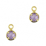 Pendentifs en verre Crystal Glass Violet fonc&eacute;-dor&eacute;
