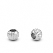 Perles en acier Inox 4mm Argent&eacute;