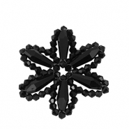 Pendentifs facett&eacute;es fleur Noir