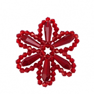 Pendentifs facett&eacute;es fleur Rouge