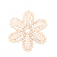 Pendentifs facett&eacute;es fleur Rose nude