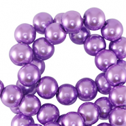 Perles en verre cir&eacute;es 6mm Violet