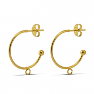 Boucles d'oreilles en acier inox 20mm Dor&eacute;